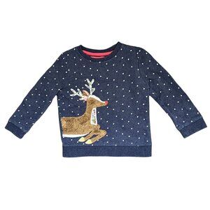 Mini Boden Rudolph The Reindeer Appliqué Sweatshirt